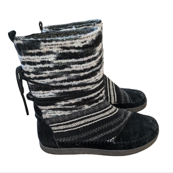 Toms Black Suede and Textile Nepal Boots Size 8.5 - Picture 6 of 13